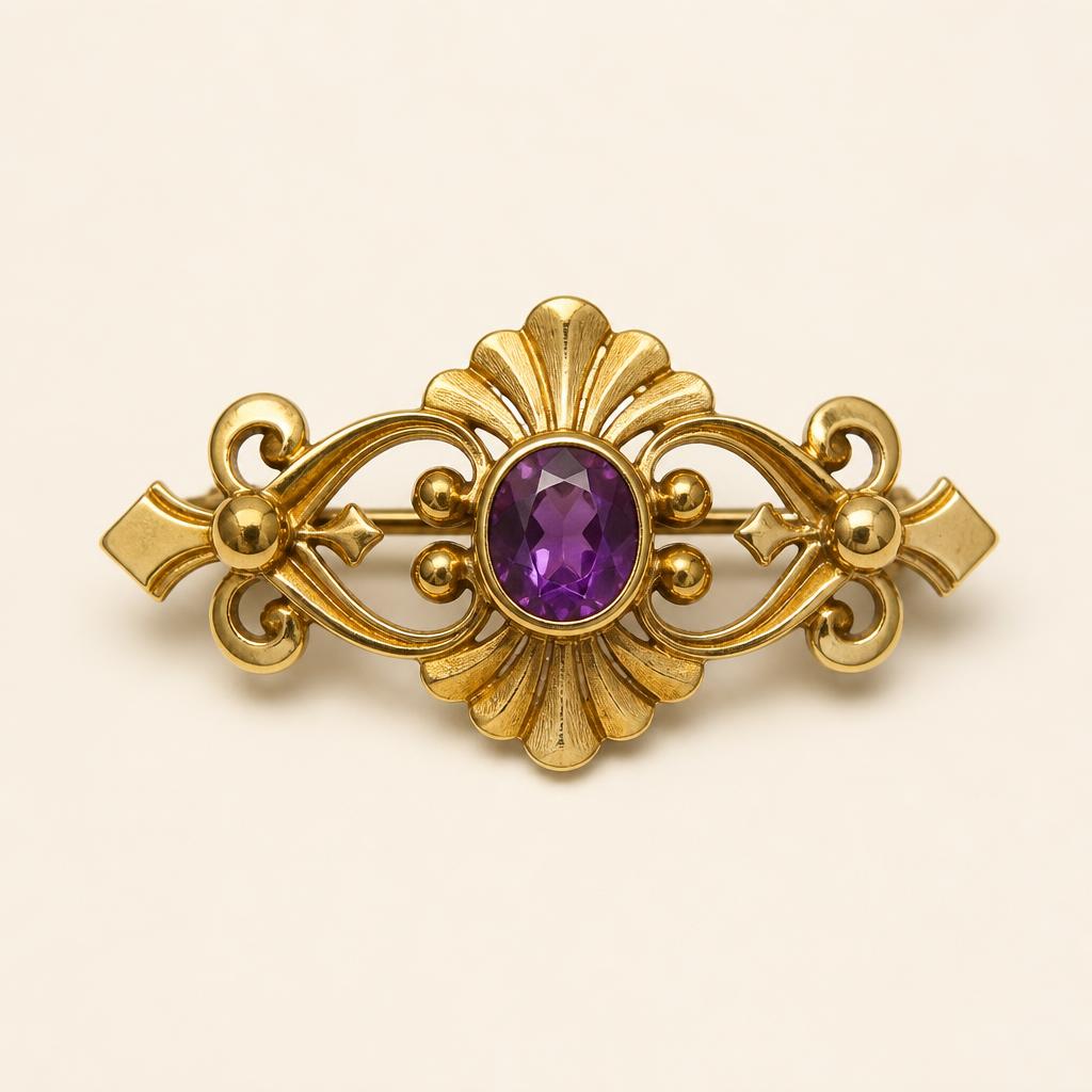 Victorian Amethyst Brooch